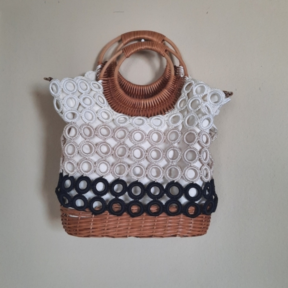 Crochet & Straw Summer Purse Handbag Clutch Basket